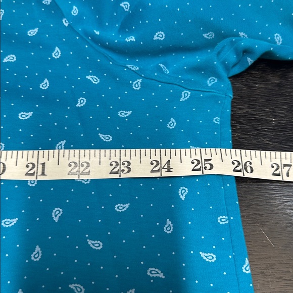 Lands End Supima Cotton Blue Paisley Long Sleeve Knee Length Nightgown 2X - Picture 7 of 8